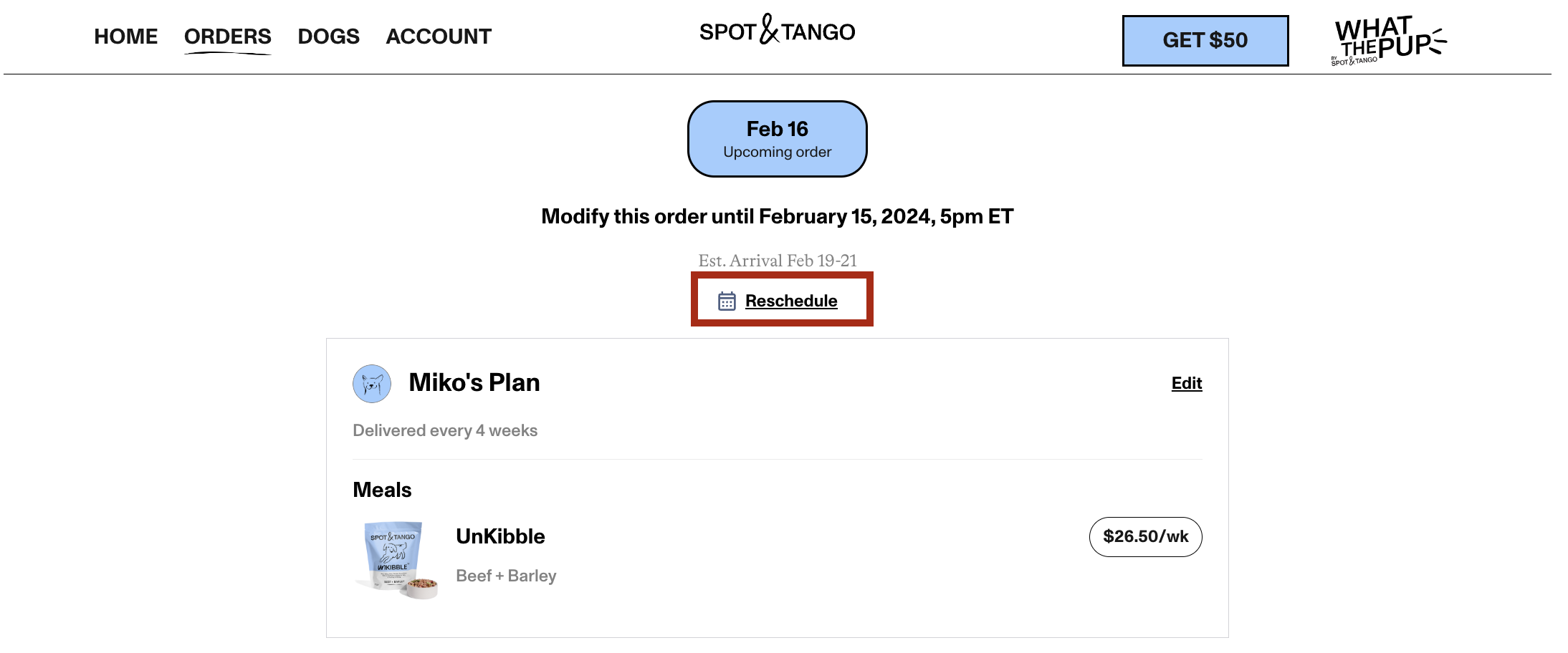 - order page - イト How do I change my next order date?